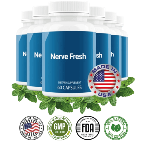 Nerve support supplement bottle for neuropathy and daily nerve health support on clean white background